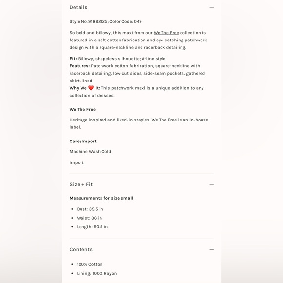 FP We The Free Heritage Maxi Dress in Americana Combo XS/S - Picture 8 of 8